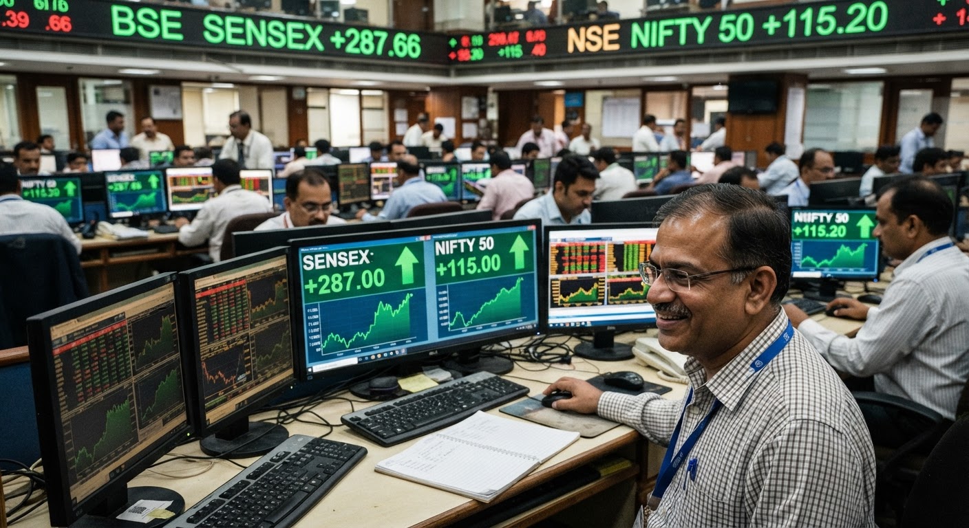 शेयर बाजार में जोरदार वापसी, BSE Sensex 287 अंक चढ़कर 77,656 पर बंद हुआ